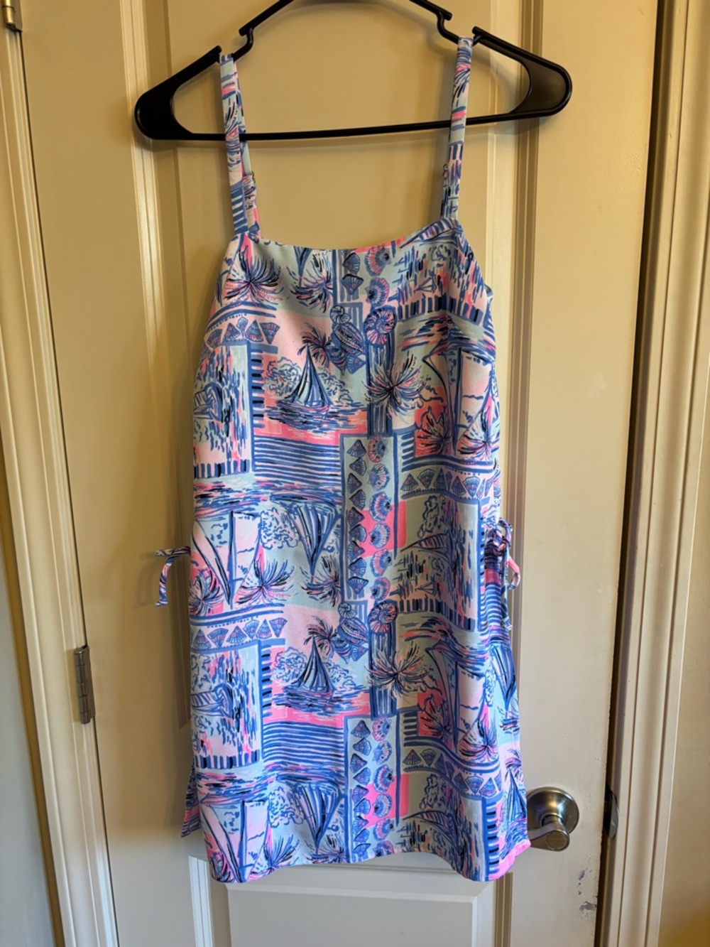Lilly Pulitzer Sahar Romper “Yeah Buoy” Print w/Adjustable Straps Size 00
